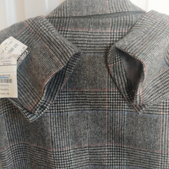 Stafford 46L Gray Rust Windowpane Plaid Wool - Picture 9 of 16